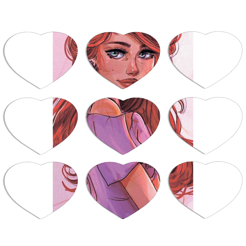 Магнитные фотопазлы Сердце 50 на 50 набор 9 штук 