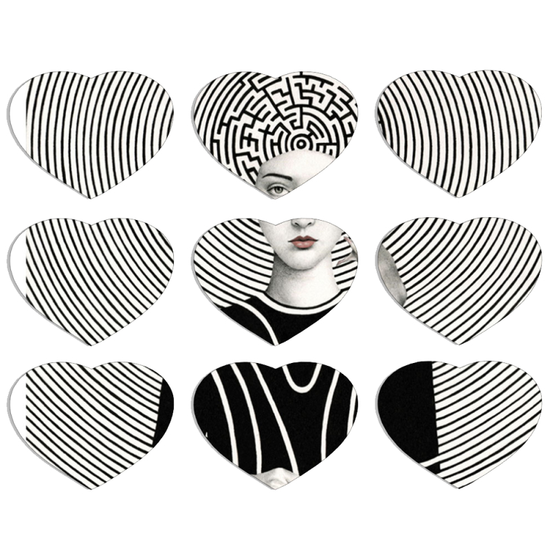 Магнитные фотопазлы Сердце 50 на 50 набор 9 штук 