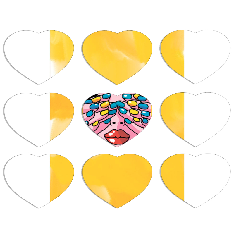 Магнитные фотопазлы Сердце 50 на 50 набор 9 штук 