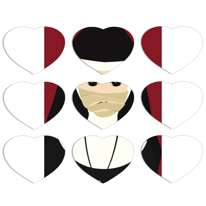 Магнитные фотопазлы Сердце 50 на 50 набор 9 штук 