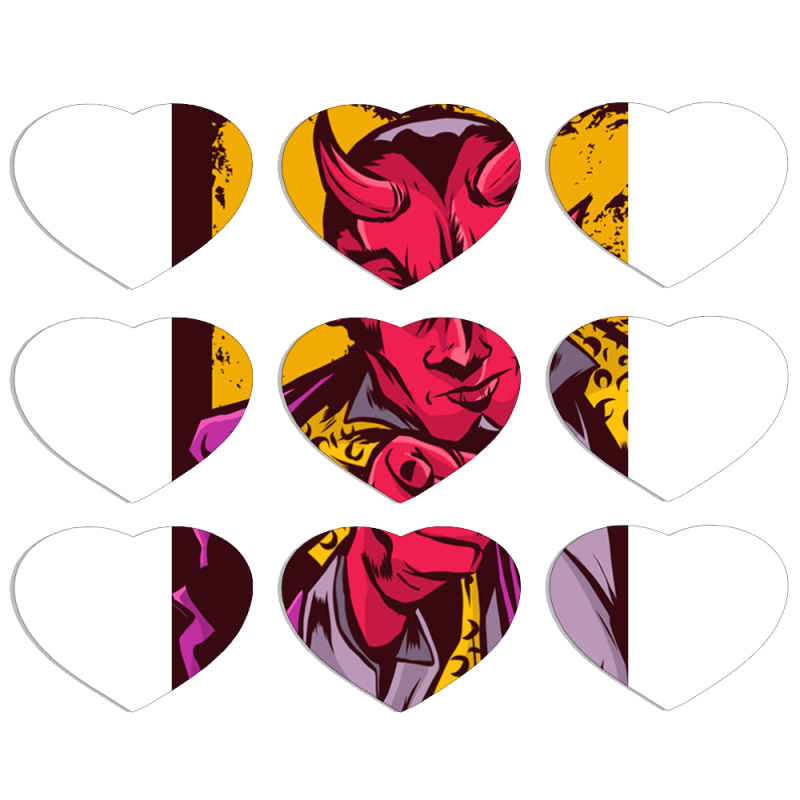 Магнитные фотопазлы Сердце 50 на 50 набор 9 штук 