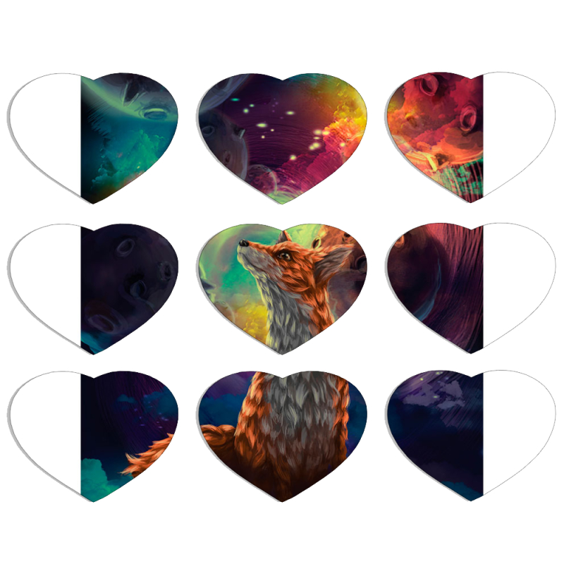 Магнитные фотопазлы Сердце 50 на 50 набор 9 штук CosmoFox