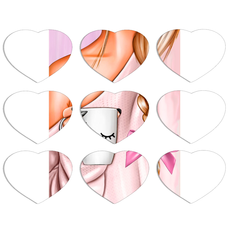 Магнитные фотопазлы Сердце 50 на 50 набор 9 штук Morning Coffee