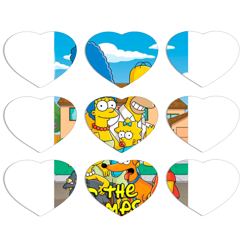 Магнитные фотопазлы Сердце 50 на 50 набор 9 штук The Simpsons