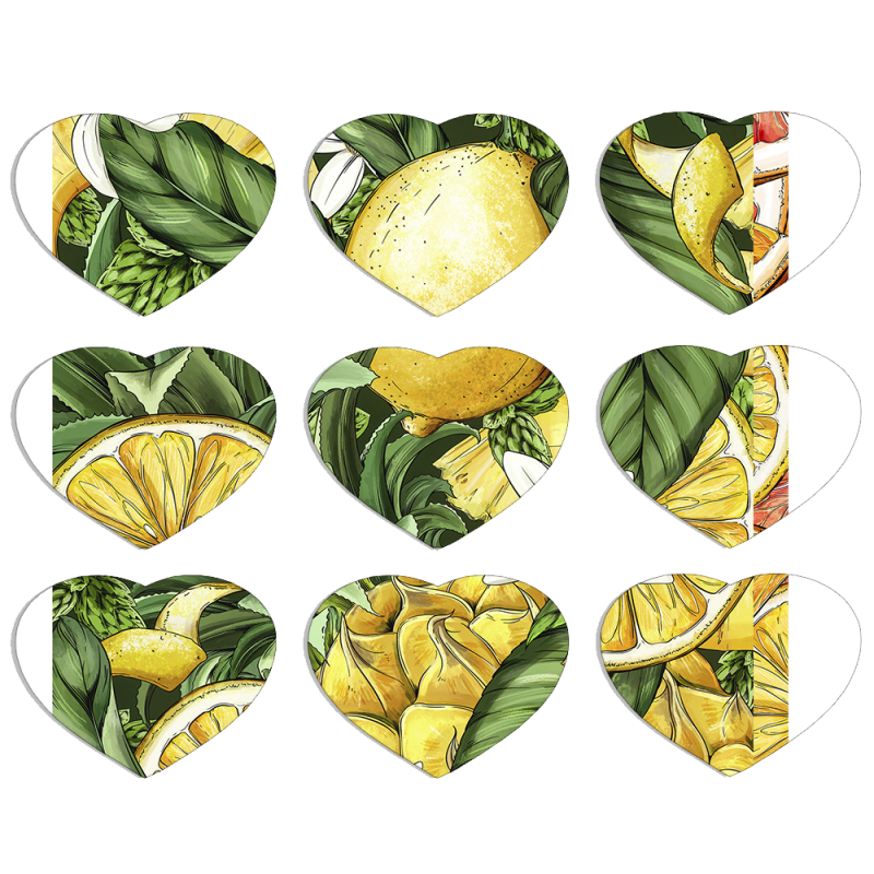 Магнитные фотопазлы Сердце 50 на 50 набор 9 штук Lemon Pattern