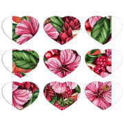 Магнитные фотопазлы Сердце 50 на 50 набор 9 штук Tropical Flowers