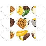Магнитные фотопазлы Сердце 50 на 50 набор 9 штук Tropical Fruits