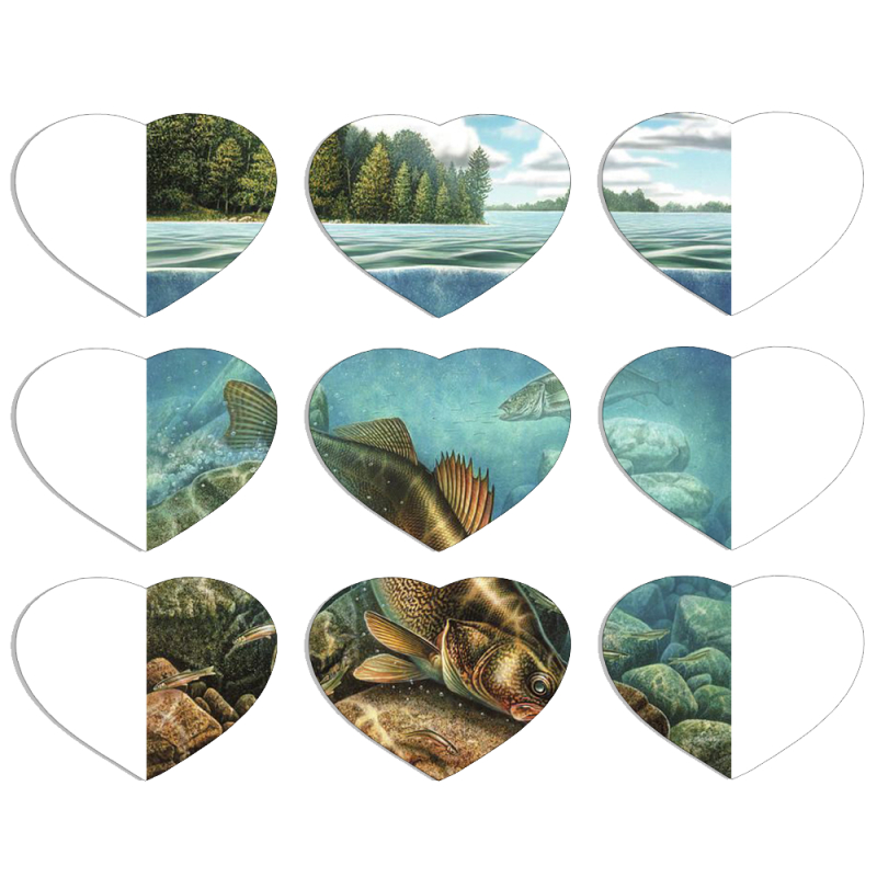Магнитные фотопазлы Сердце 50 на 50 набор 9 штук Freshwater Lakes