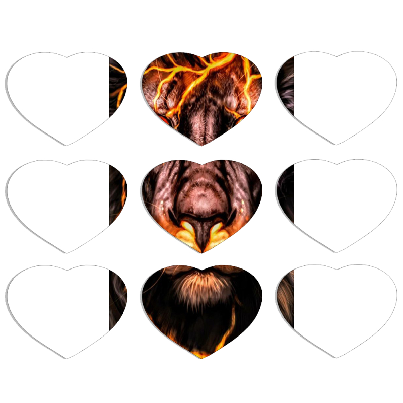 Магнитные фотопазлы Сердце 50 на 50 набор 9 штук Fire Lion