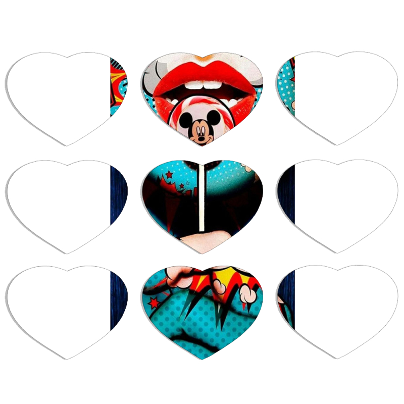 Магнитные фотопазлы Сердце 50 на 50 набор 9 штук Girl Pop Art
