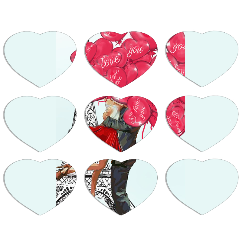 Магнитные фотопазлы Сердце 50 на 50 набор 9 штук Love in Paris