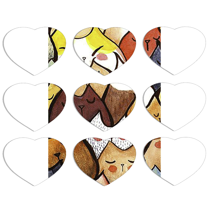 Магнитные фотопазлы Сердце 50 на 50 набор 9 штук Sleepy Cats