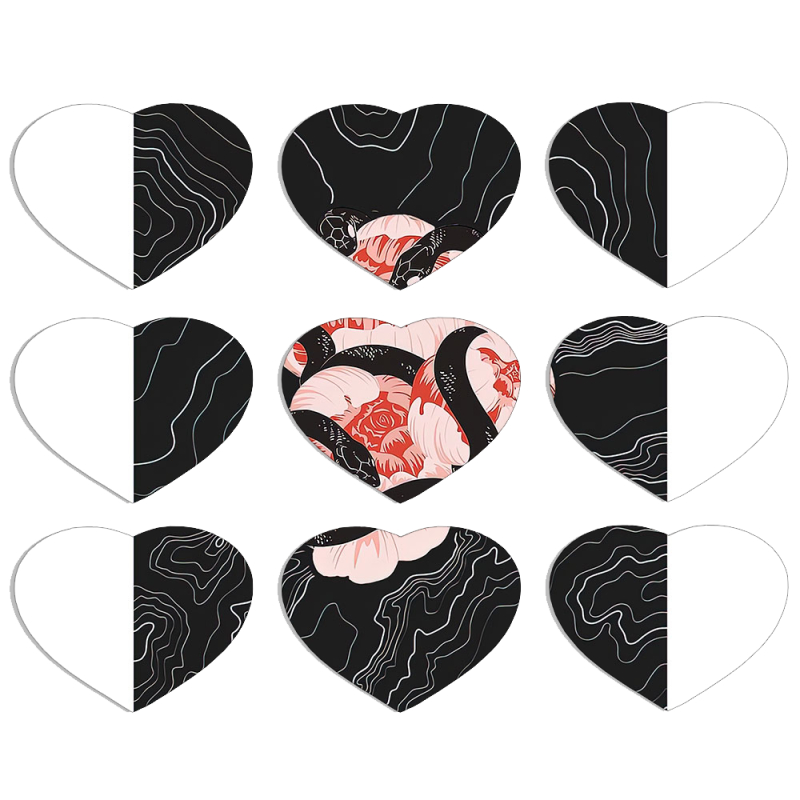 Магнитные фотопазлы Сердце 50 на 50 набор 9 штук Snake Rose