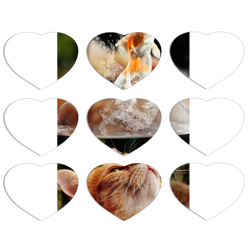 Магнитные фотопазлы Сердце 50 на 50 набор 9 штук 
