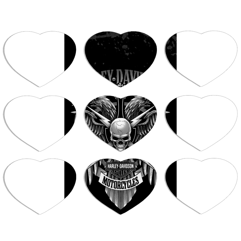 Магнитные фотопазлы Сердце 50 на 50 набор 9 штук Harley Davidson