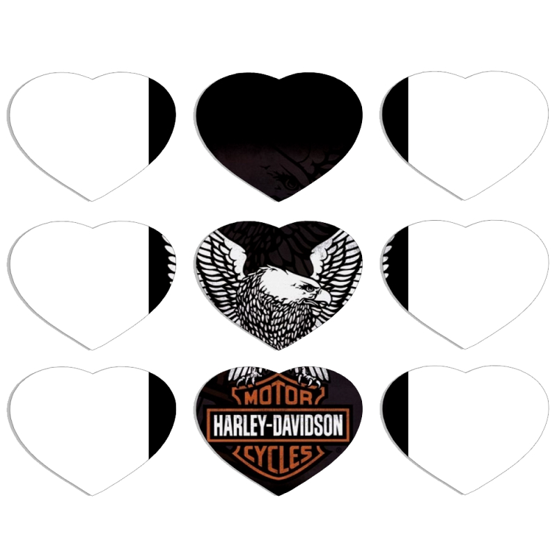 Магнитные фотопазлы Сердце 50 на 50 набор 9 штук Harley Davidson and eagle