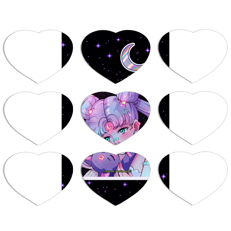 Магнитные фотопазлы Сердце 50 на 50 набор 9 штук Sailor Moon