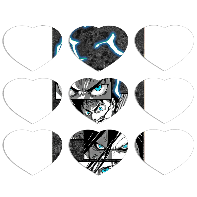 Магнитные фотопазлы Сердце 50 на 50 набор 9 штук Eren Yeager Transformation