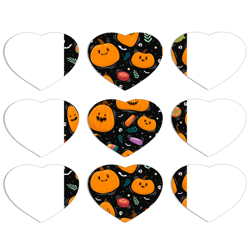 Магнитные фотопазлы Сердце 50 на 50 набор 9 штук Cute Halloween