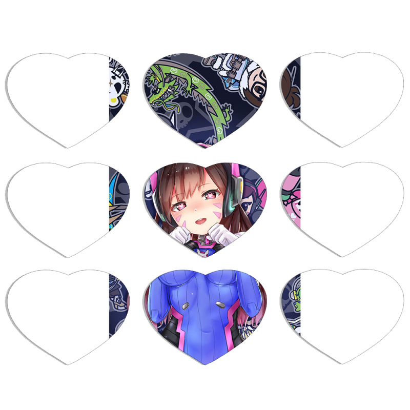 Магнитные фотопазлы Сердце 50 на 50 набор 9 штук Overwatch D.VA