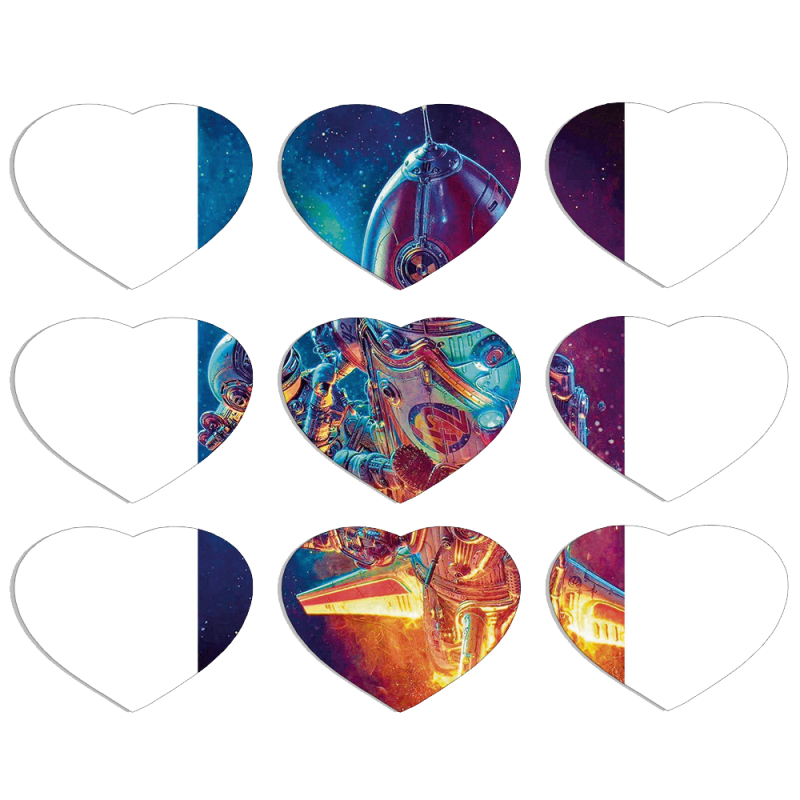 Магнитные фотопазлы Сердце 50 на 50 набор 9 штук Astronaut in Space