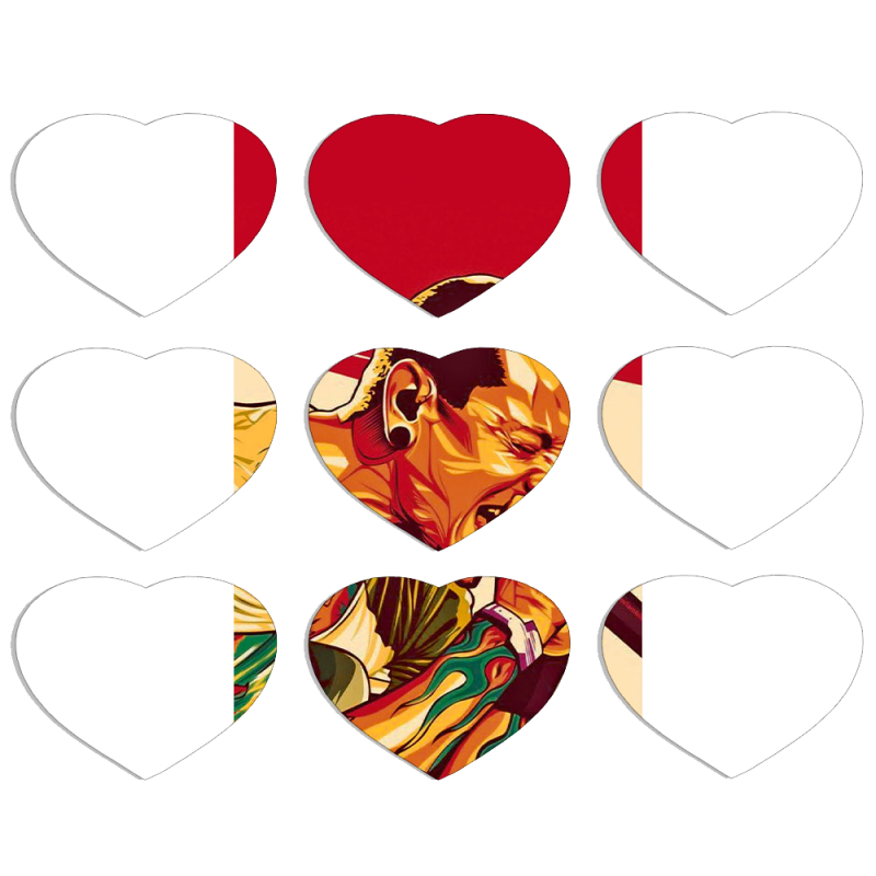 Магнитные фотопазлы Сердце 50 на 50 набор 9 штук Chester Bennington