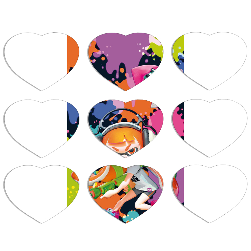 Магнитные фотопазлы Сердце 50 на 50 набор 9 штук Splatoon Inklings