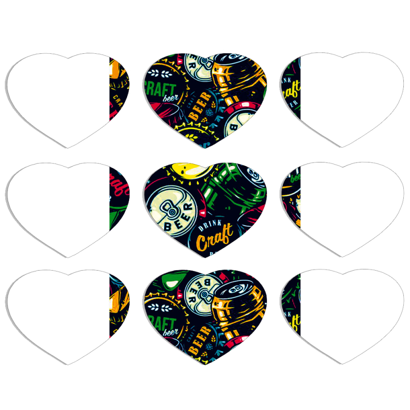 Магнитные фотопазлы Сердце 50 на 50 набор 9 штук Bottle Caps