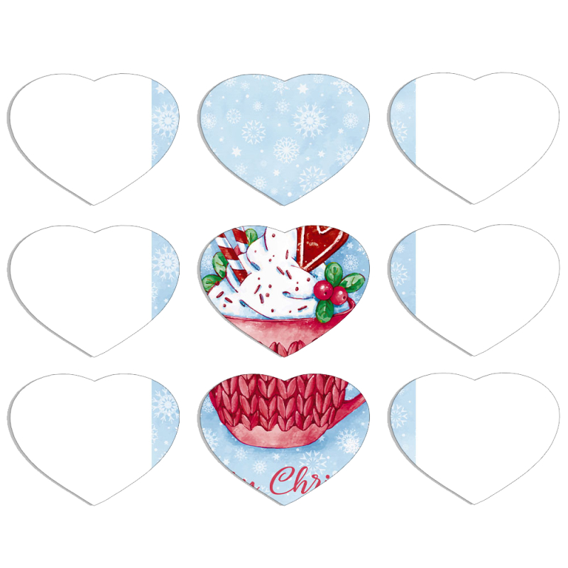 Магнитные фотопазлы Сердце 50 на 50 набор 9 штук Spicy Christmas Cocoa