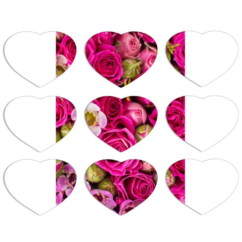 Магнитные фотопазлы Сердце 50 на 50 набор 9 штук 