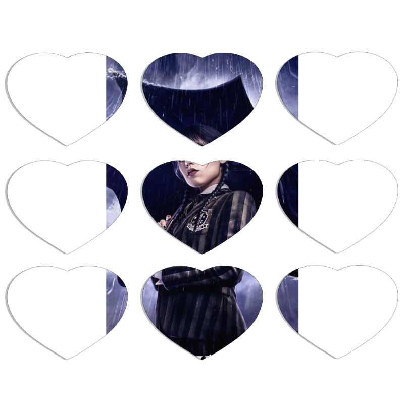 Магнитные фотопазлы Сердце 50 на 50 набор 9 штук Wednesday Addams