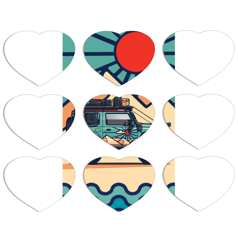 Магнитные фотопазлы Сердце 50 на 50 набор 9 штук Off Road