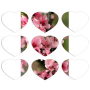 Магнитные фотопазлы Сердце 50 на 50 набор 9 штук Вишневые Цветы