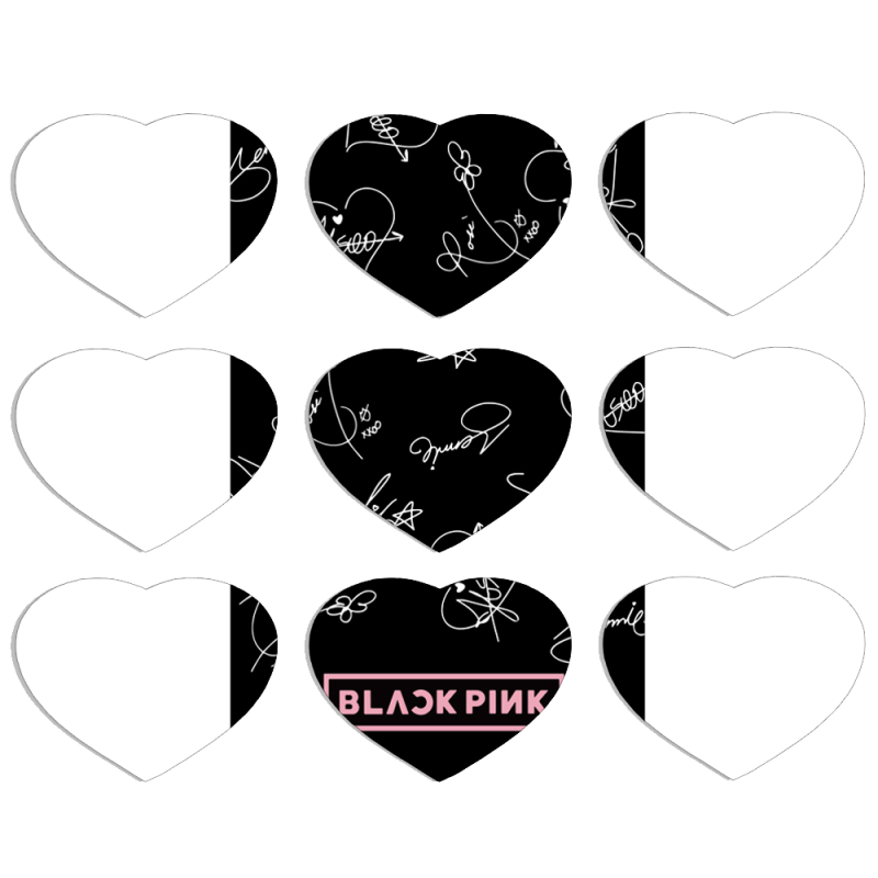 Магнитные фотопазлы Сердце 50 на 50 набор 9 штук Blackpink автограф