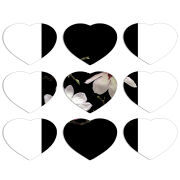 Магнитные фотопазлы Сердце 50 на 50 набор 9 штук Ночные Магнолии