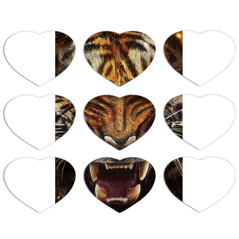 Магнитные фотопазлы Сердце 50 на 50 набор 9 штук 