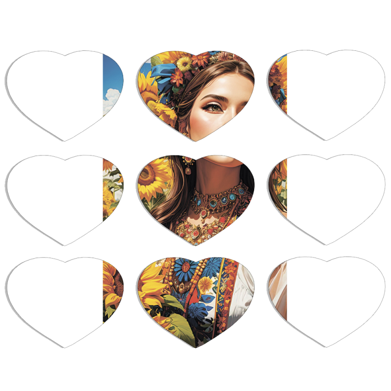 Магнитные фотопазлы Сердце 50 на 50 набор 9 штук Сонячна Душа