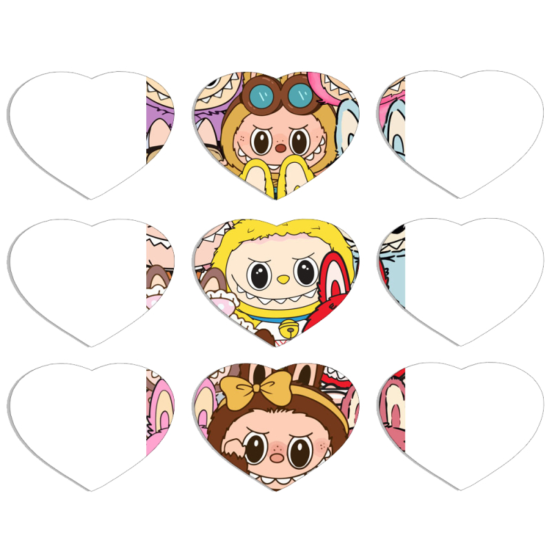 Магнитные фотопазлы Сердце 50 на 50 набор 9 штук Labubu
