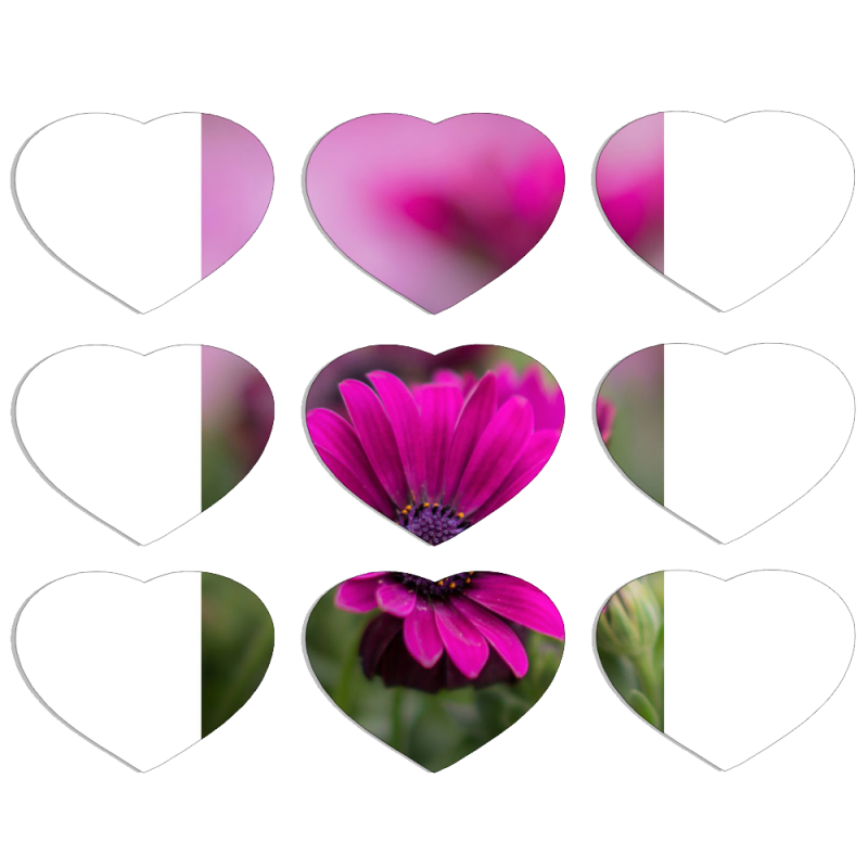 Магнитные фотопазлы Сердце 50 на 50 набор 9 штук 