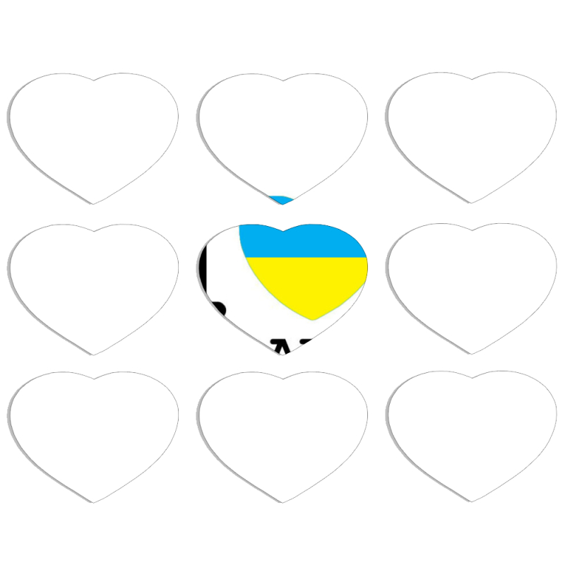 Магнитные фотопазлы Сердце 50 на 50 набор 9 штук I love Ukraine