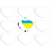Магнитные фотопазлы Сердце 50 на 50 набор 9 штук I love Ukraine