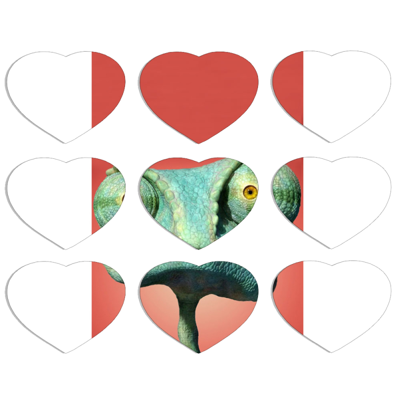 Магнитные фотопазлы Сердце 50 на 50 набор 9 штук 