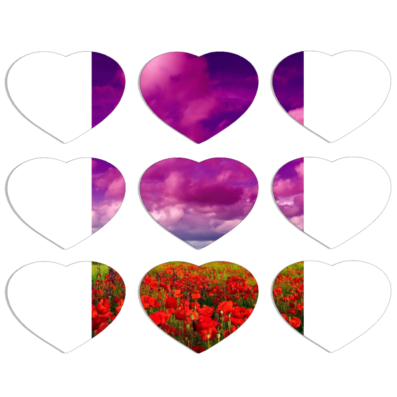 Магнитные фотопазлы Сердце 50 на 50 набор 9 штук 