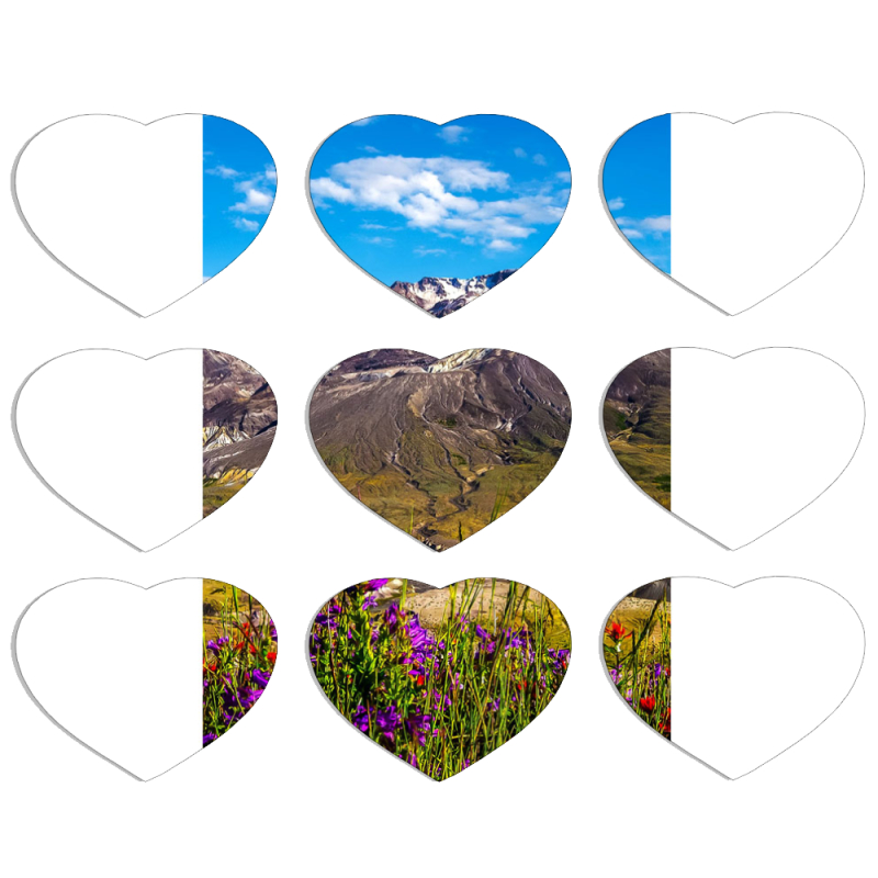 Магнитные фотопазлы Сердце 50 на 50 набор 9 штук 