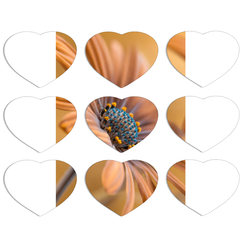 Магнитные фотопазлы Сердце 50 на 50 набор 9 штук 
