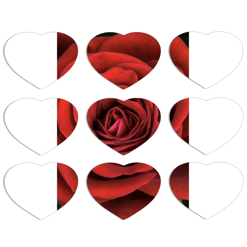 Магнитные фотопазлы Сердце 50 на 50 набор 9 штук 