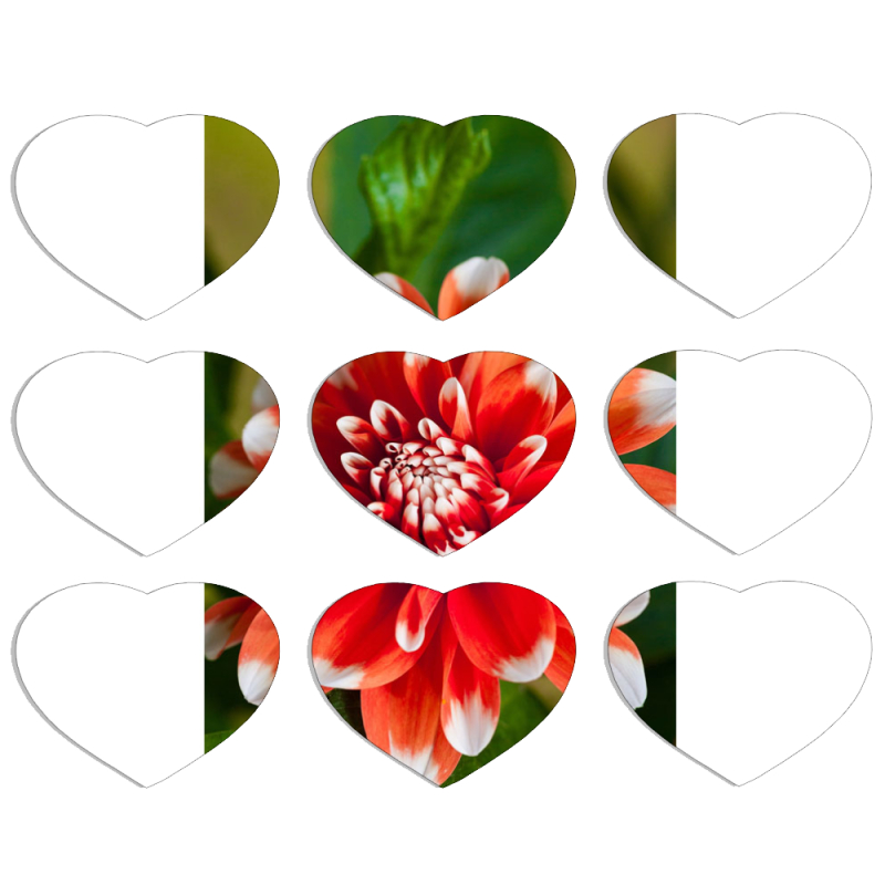 Магнитные фотопазлы Сердце 50 на 50 набор 9 штук 