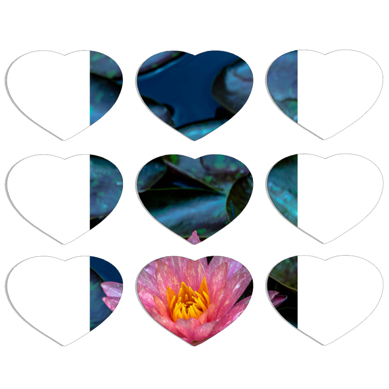 Магнитные фотопазлы Сердце 50 на 50 набор 9 штук 