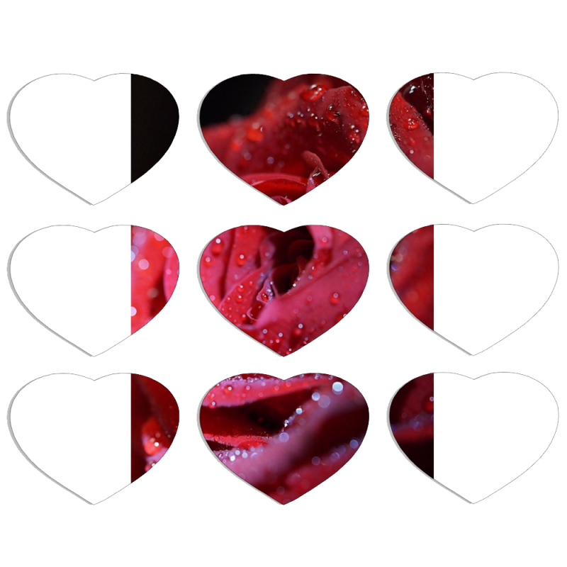 Магнитные фотопазлы Сердце 50 на 50 набор 9 штук 
