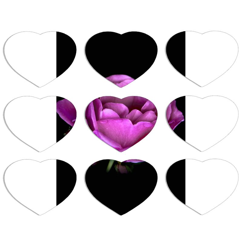 Магнитные фотопазлы Сердце 50 на 50 набор 9 штук 
